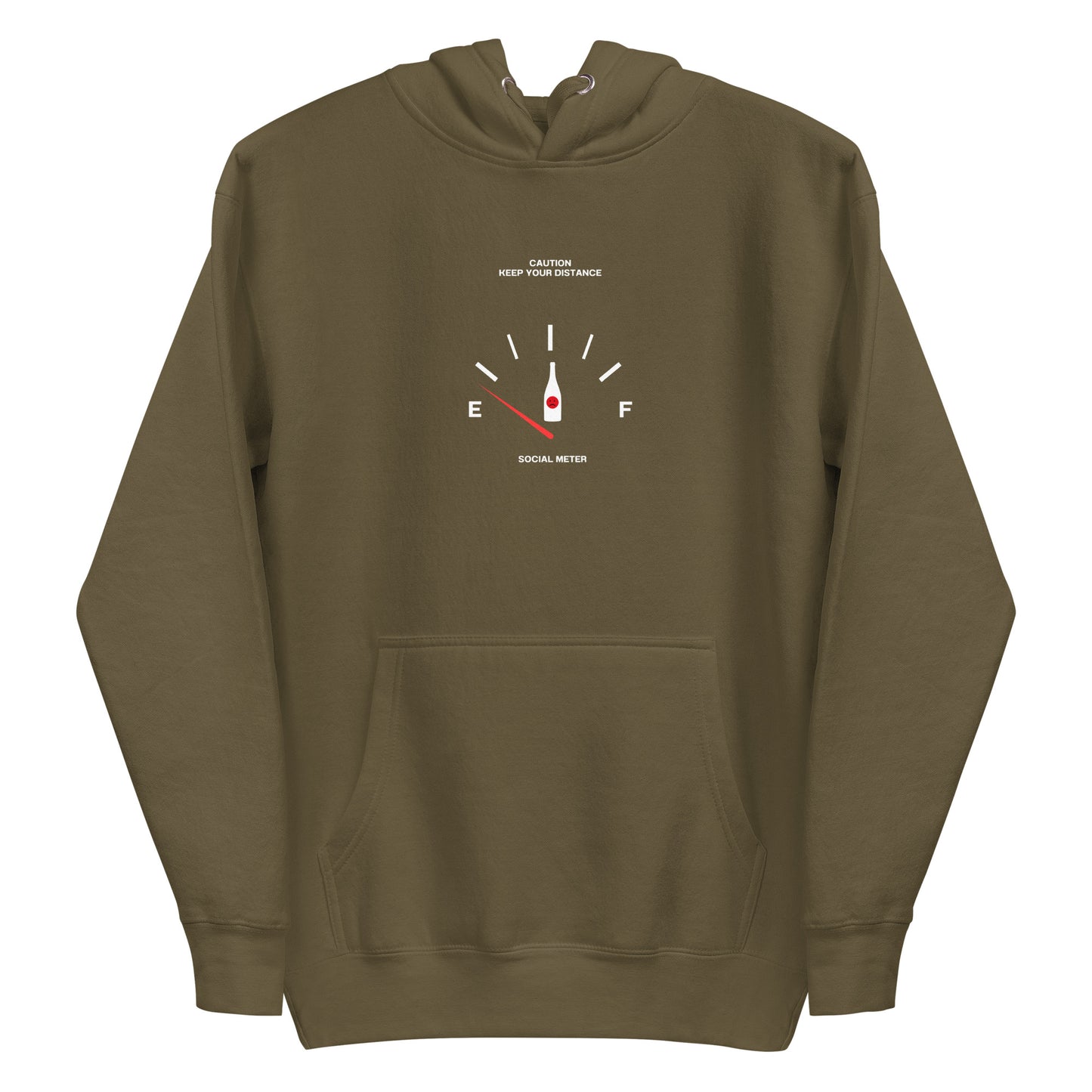 Image 11 of Navy Blazer Social Static Hoodie - Left Placement, size 2XL, with Social Meter artwork visible in front view.