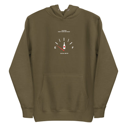 Image 11 of Navy Blazer Social Static Hoodie - Left Placement, size 2XL, with Social Meter artwork visible in front view.