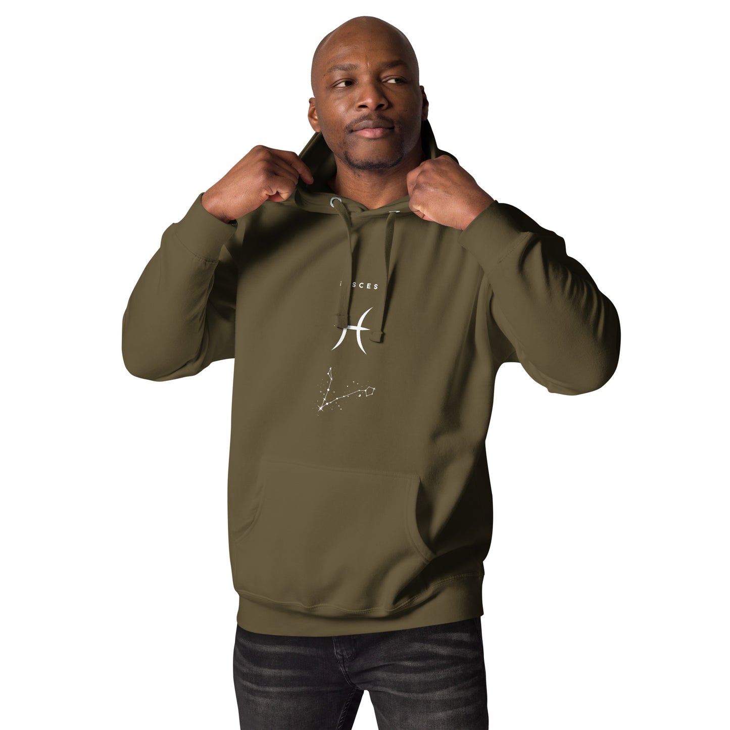 Image 13 of Maroon Tideborn Hoodie - Left Placement, size S, with Pisces artwork visible in front view.