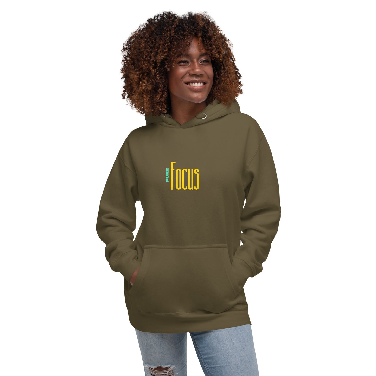 Focusline Hoodie - Left Placement image 15 in Maroon, size L, showing front view for the Pure Focus design.