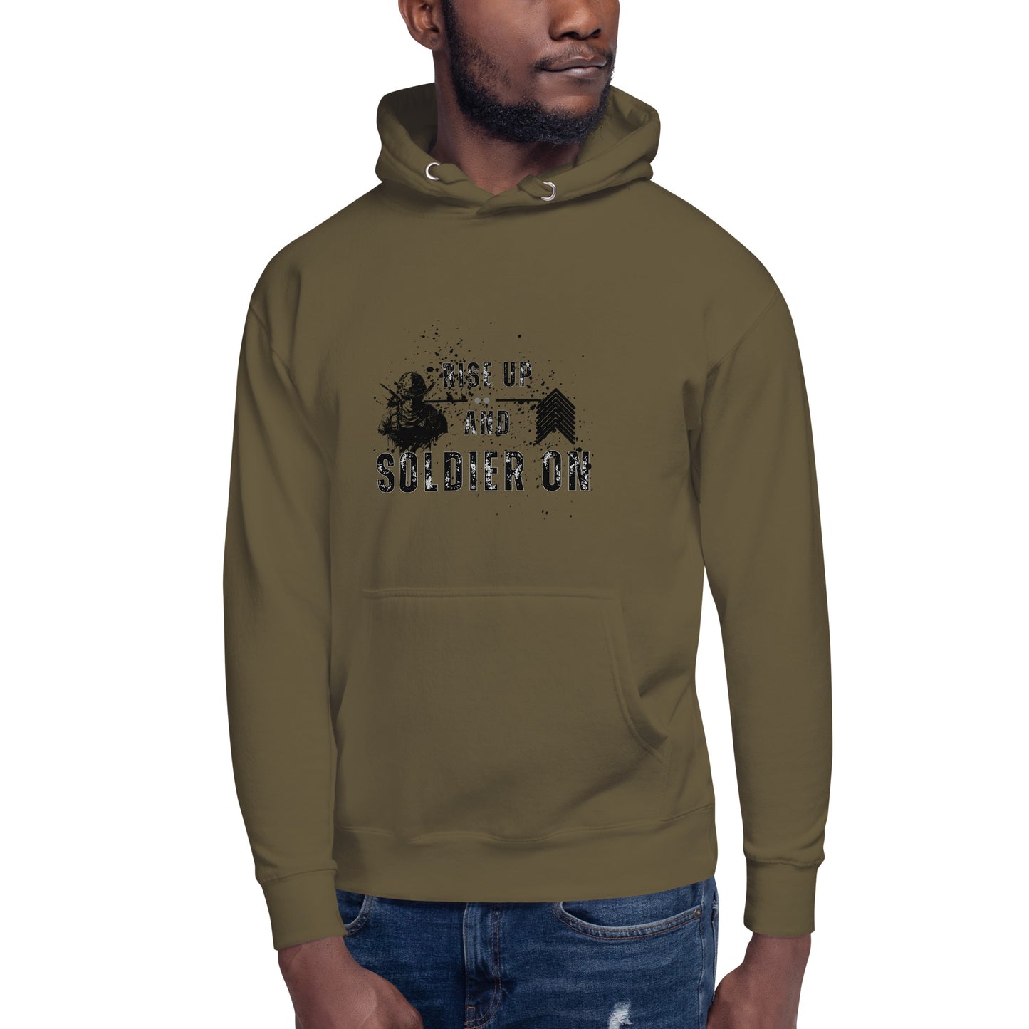Fortitude Hoodie - Left Placement product image 13 in Charcoal Heather, size S, with front view and left placement.