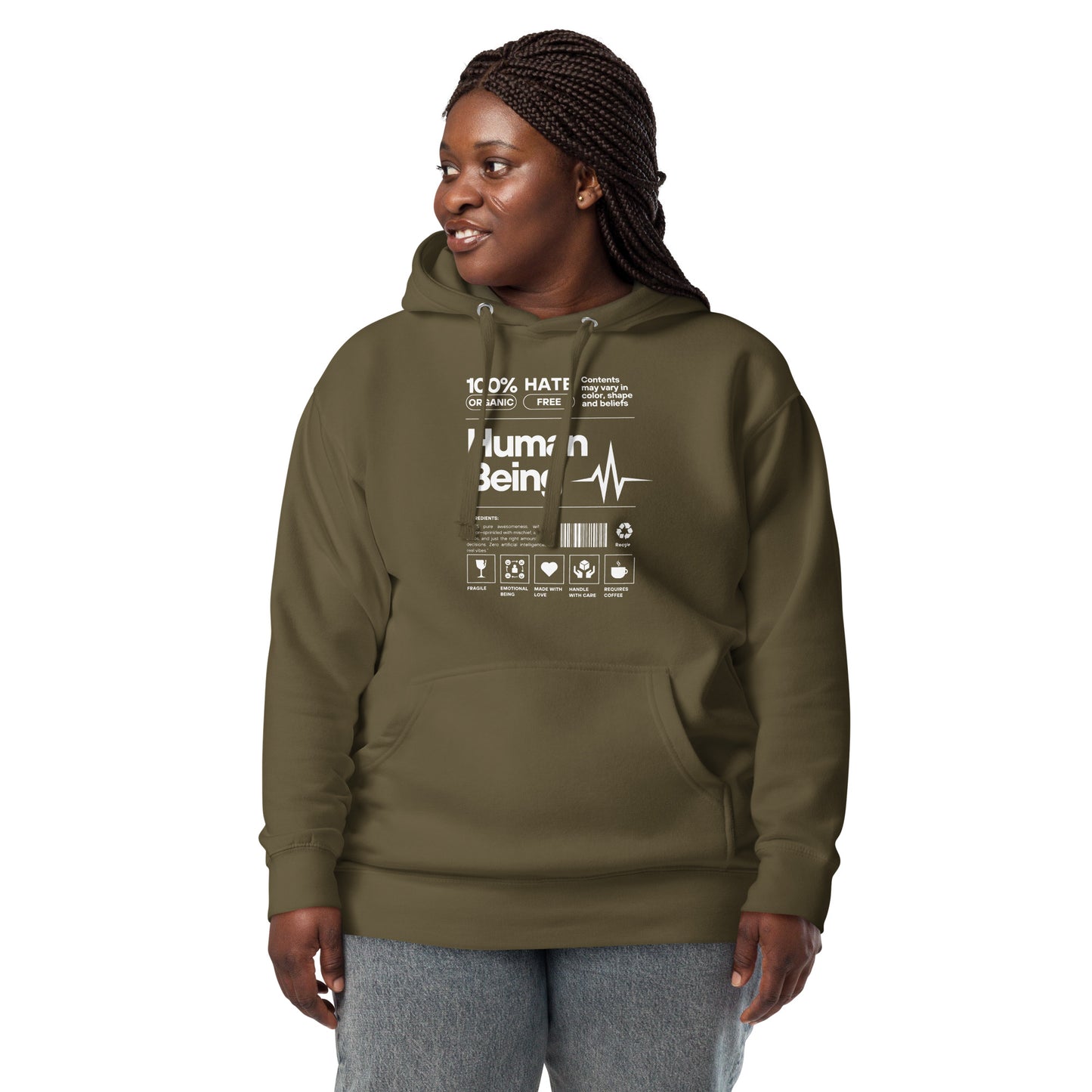 Human Form Hoodie - Left Placement product image 13 in Maroon, size L, with front view and left placement.