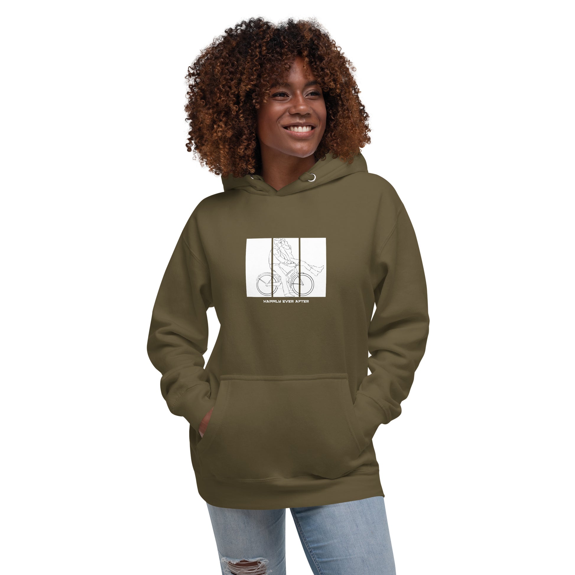 Image 29 of Vintage Black Ever After Hoodie - Left Placement, size 2XL, with Happily Ever After artwork visible in front view.