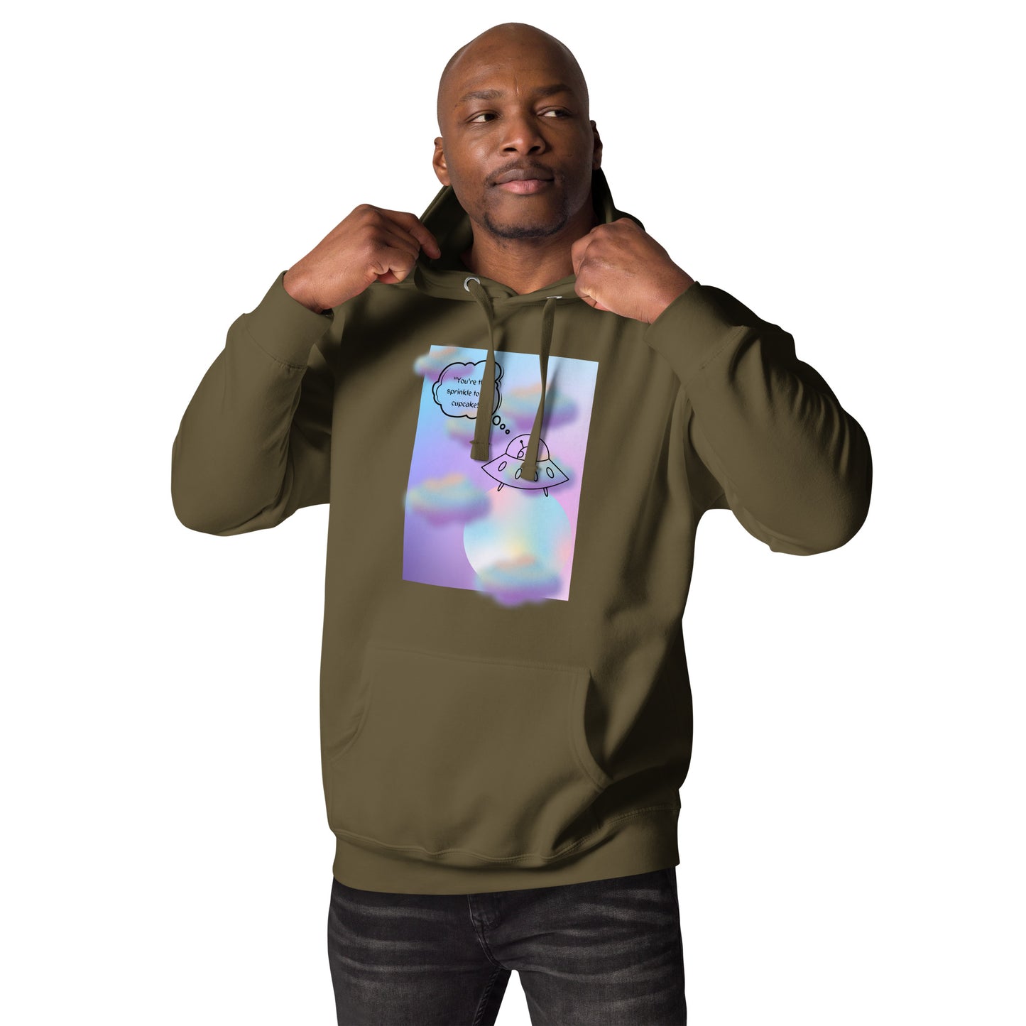 Sprinkle Theory Hoodie - Left Placement by R.A. Apparel, image 15, front view, Maroon, size L, left placement.
