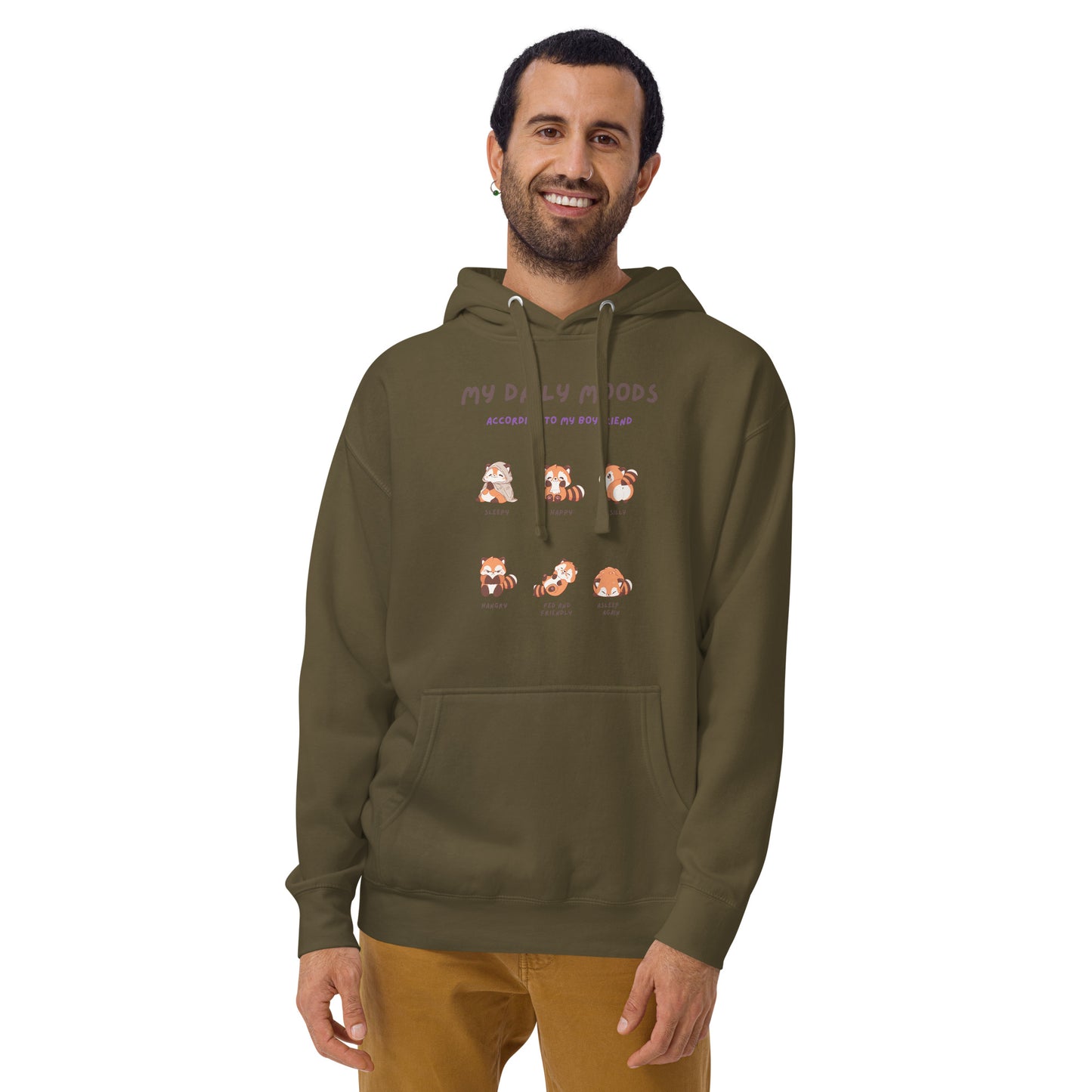Mood Diary Hoodie - Left Placement image 29 in Forest Green, size S, showing front view for the My Daily Moods design.