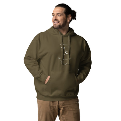 Montaire Hoodie image 25: Vintage Black version, size 2XL with front view of the Capricorn range.