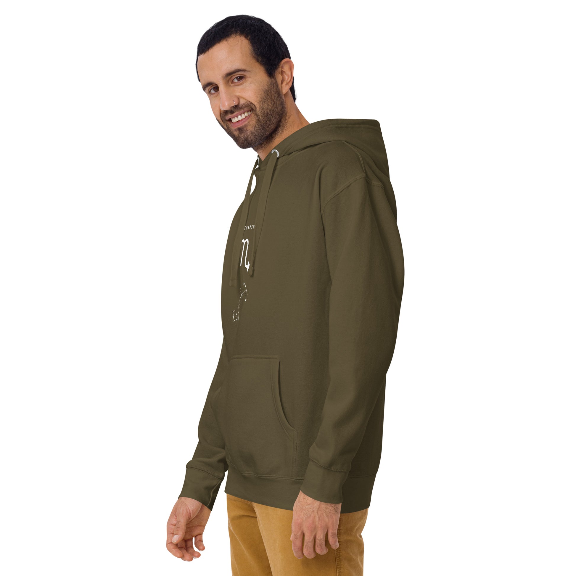 Image 35 of Purple Sabletide Hoodie - Left Placement, size 2XL, with Scorpio artwork visible in front view, left-side angle.