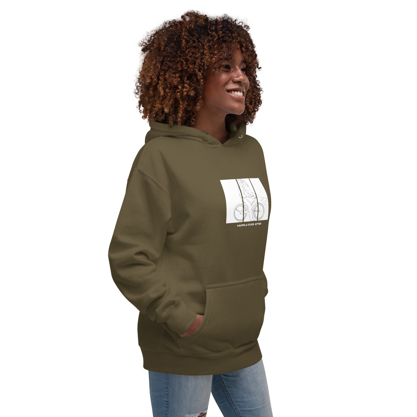 Ever After Hoodie - Left Placement by R.A. Apparel, image 32, front view, right-side angle, Team Royal, size M, left placement.