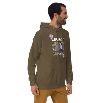 Heirloom Hoodie - Left Placement by R.A. Apparel, image 24, front view, right-side angle, Team Royal, size XL, left placement.