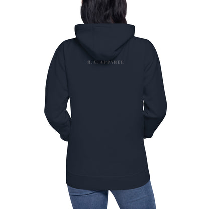 Grace Mark Hoodie - Left Placement image 17: Maroon version, size 2XL with back view of the Blessed range.