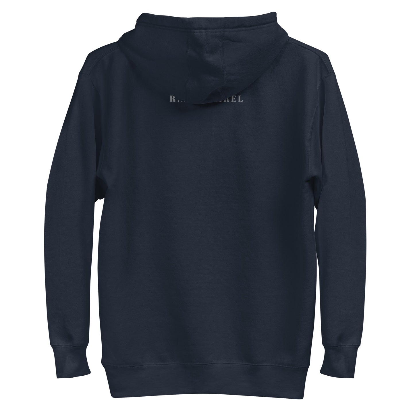 Social Static Hoodie - Left Placement image 8 in Navy Blazer, size M, showing back view for the Social Meter design.