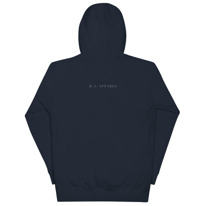 Astral Circle Hoodie - Left Placement image 10 in Navy Blazer, size XL, showing back view for the Zodiac design.