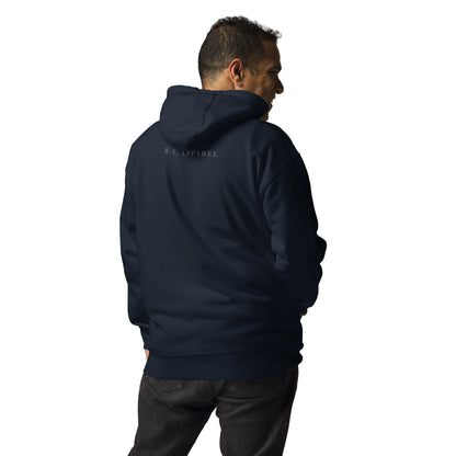 Twin Signal Hoodie - Left Placement image 4: Black version, size XL with back view of the Gemini range.