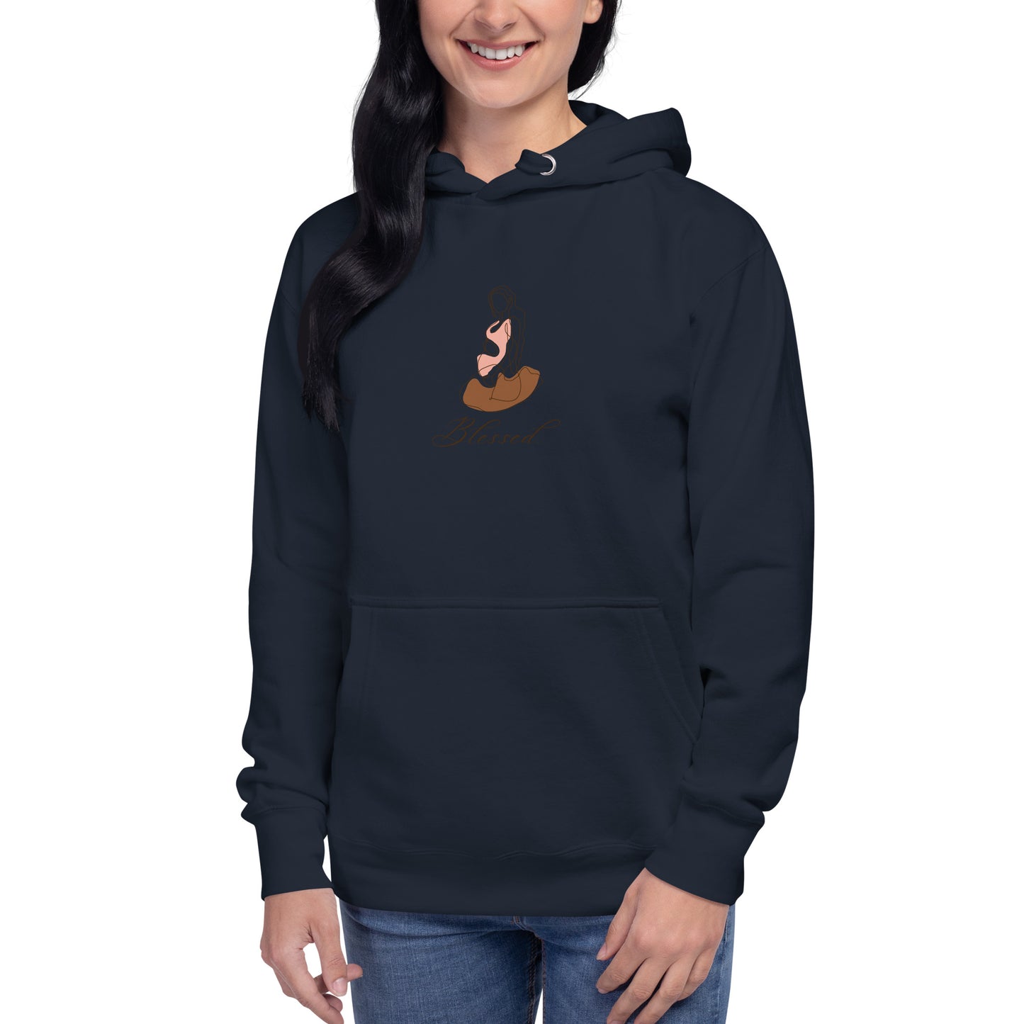 Image 16 of Maroon Grace Mark Hoodie - Left Placement, size XL, with Blessed artwork visible in front view.