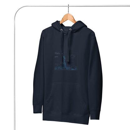 Farewell Bloom Hoodie - Left Placement image 10 in Navy Blazer, size XL, showing front view for the Until We Meet Again design.