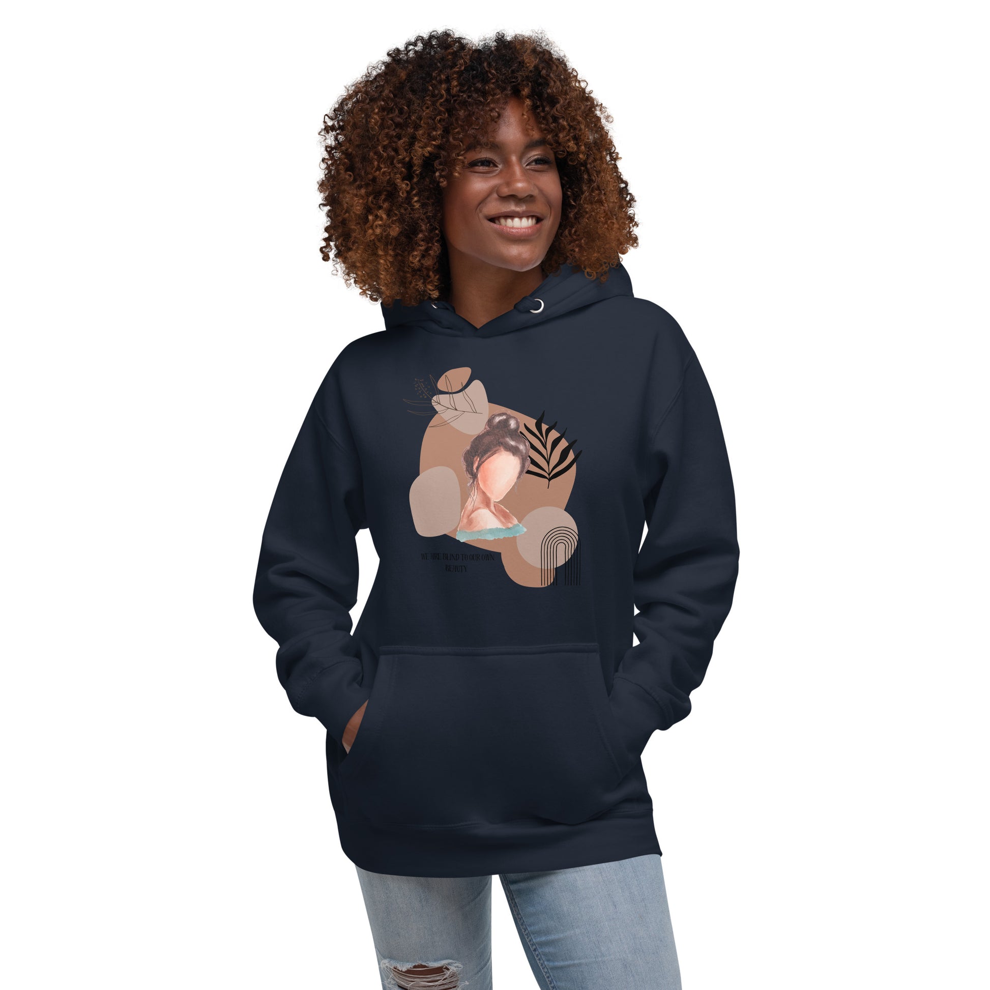 Image 7 of Maroon Blind Signal Hoodie - Left Placement, size S, with We Are Blind artwork visible in front view.