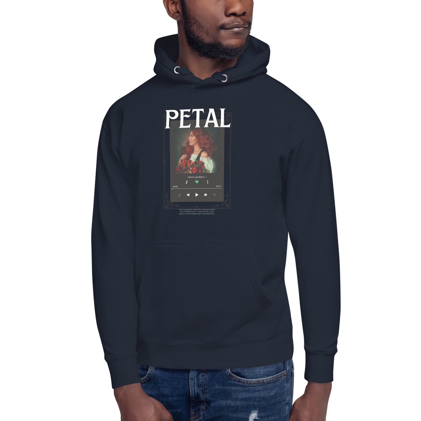 Petaline Hoodie - Left Placement 51 product image 9 in Navy Blazer, size L, with front view and left placement.