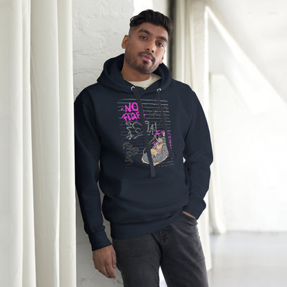 Fearless Hoodie - Left Placement image 11 in Maroon, size S, showing front view for the No Fear design.