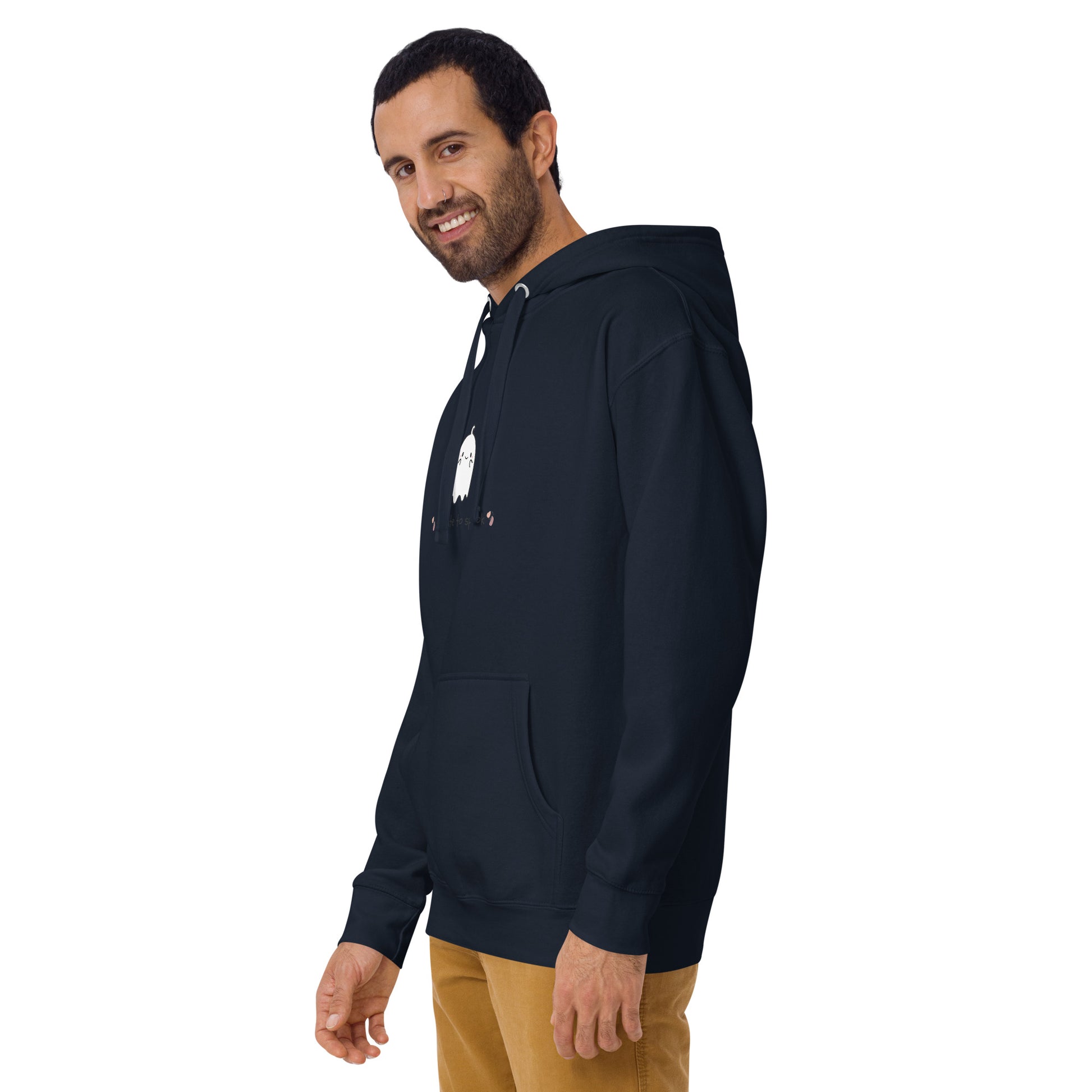 Cute Haunt Hoodie - Left Placement image 23: Charcoal Heather version, size 2XL with front view, left-side angle of the Too Cute to Spook range.