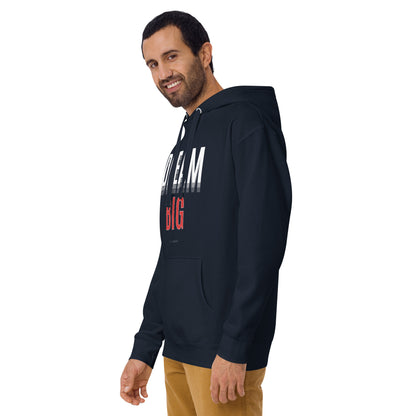 Skyline Dream Hoodie - Left Placement image 19 in Charcoal Heather, size XL, showing front view, left-side angle for the Dream Big design.