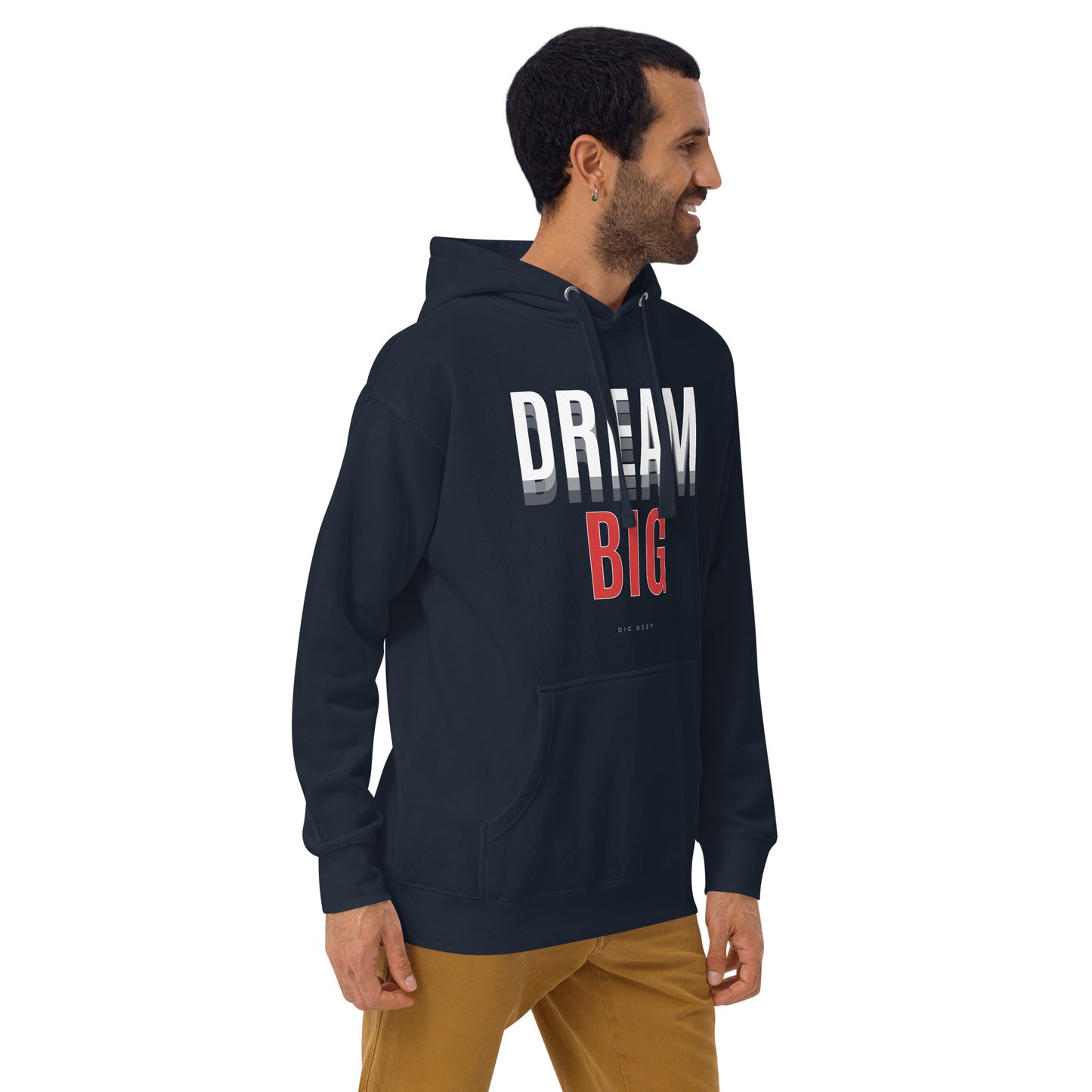Skyline Dream Hoodie - Left Placement product image 20 in Charcoal Heather, size 2XL, with front view, right-side angle and left placement.