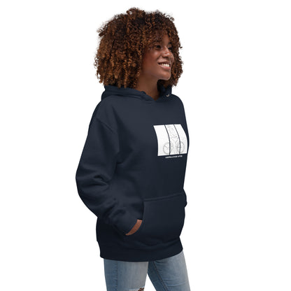 Ever After Hoodie - Left Placement by R.A. Apparel, image 24, front view, right-side angle, Charcoal Heather, size 3XL, left placement.