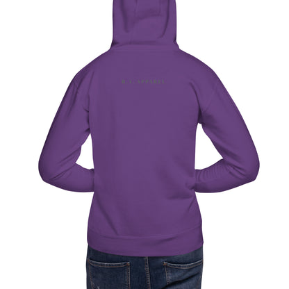 Image 22 of Charcoal Heather Petaline Hoodie - Left Placement 51, size XL, with Petal artwork visible in back view.