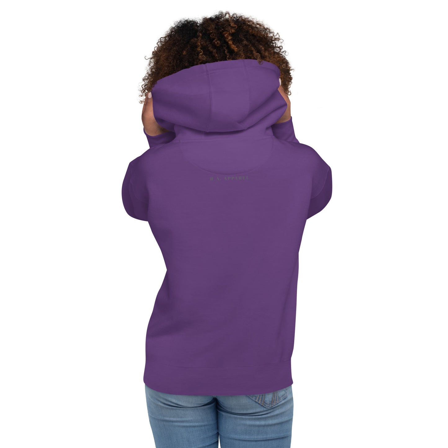 Focusline Hoodie - Left Placement product image 20 in Charcoal Heather, size M, with back view and left placement.
