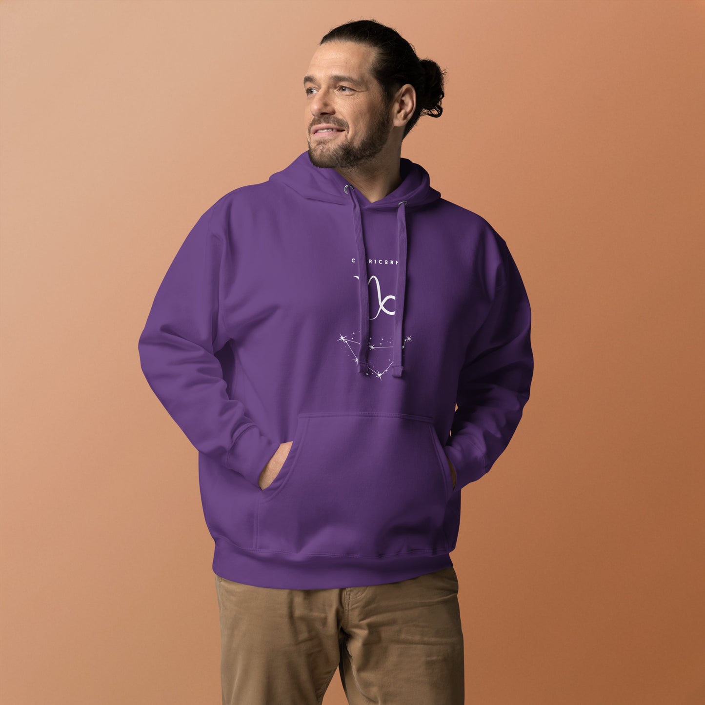 Montaire Hoodie image 21 in Vintage Black, size S, showing front view for the Capricorn design.