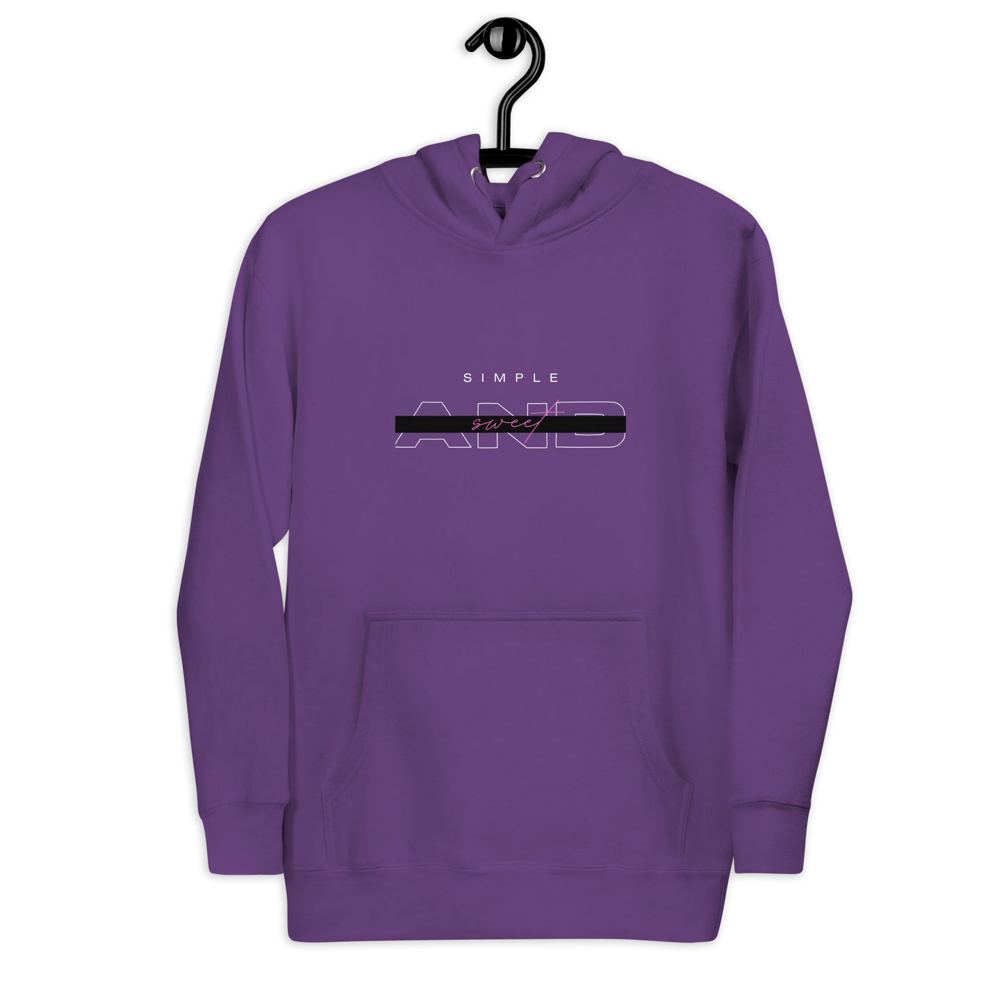 Sweet Minimal Hoodie - Left Placement image 22: Vintage Black version, size XL with front view of the Simple and Sweet range.