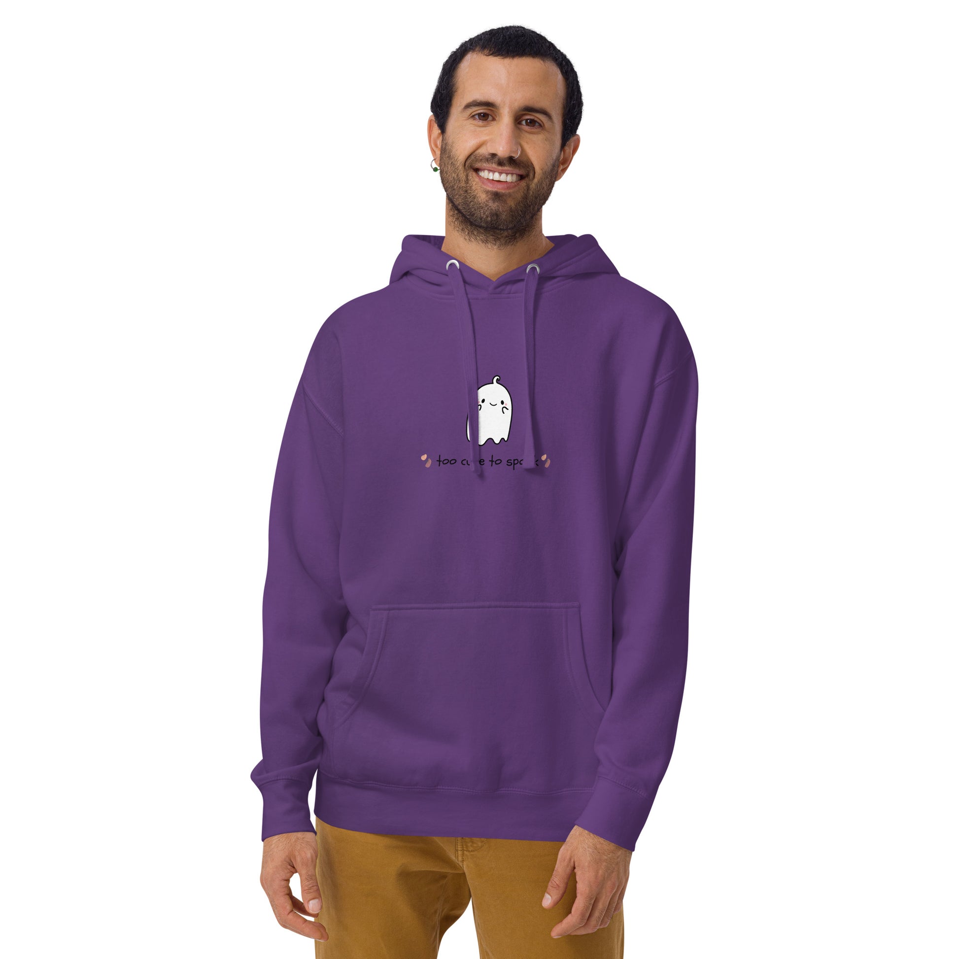 Cute Haunt Hoodie - Left Placement image 37 in Purple, size S, showing front view for the Too Cute to Spook design.
