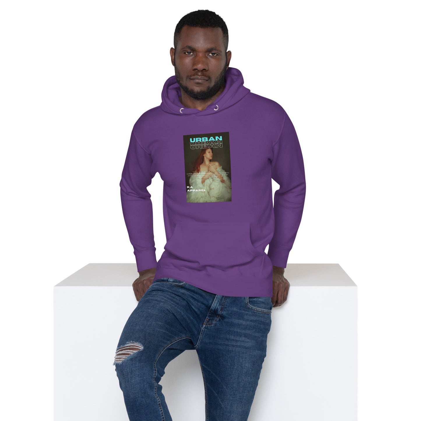 Urban Hoodie - Left Placement by R.A. Apparel, image 17, front view, Maroon, size 2XL, left placement.
