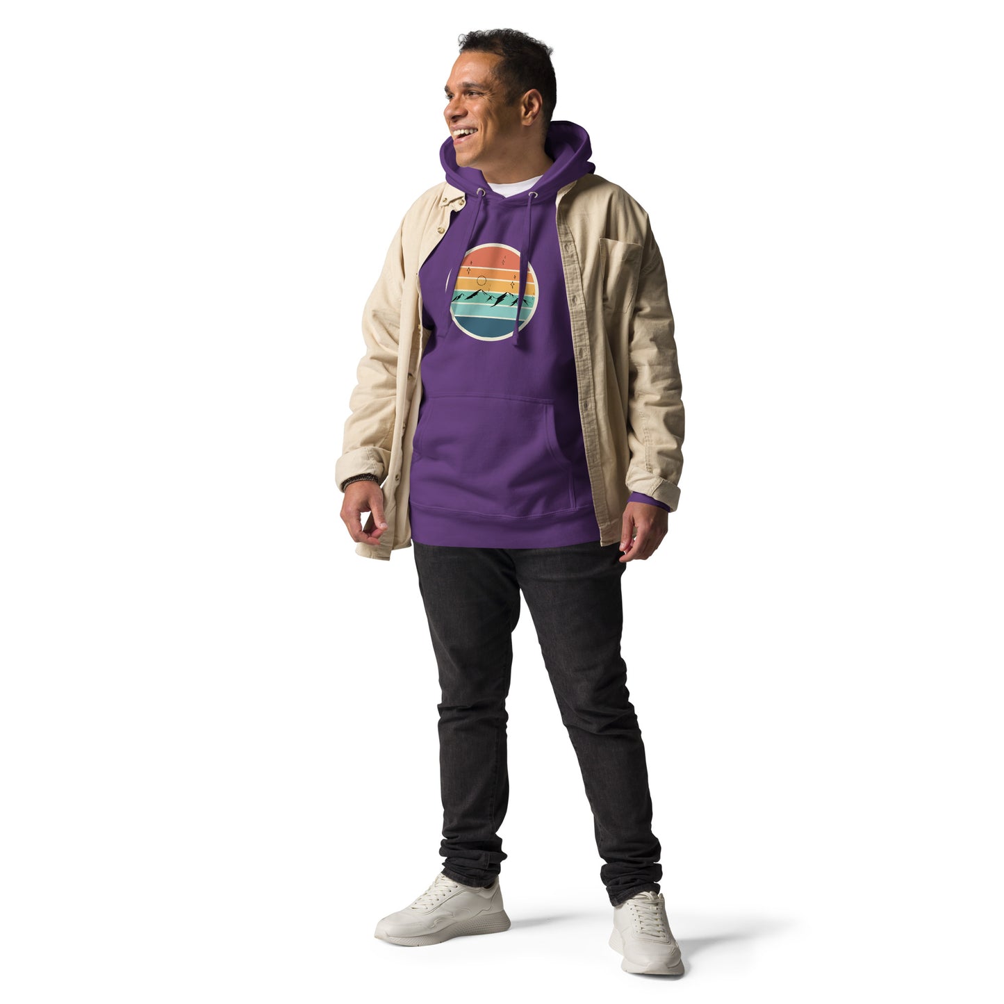 Summitline Hoodie - Left Placement by R.A. Apparel, image 19, front view, Charcoal Heather, size S, left placement.