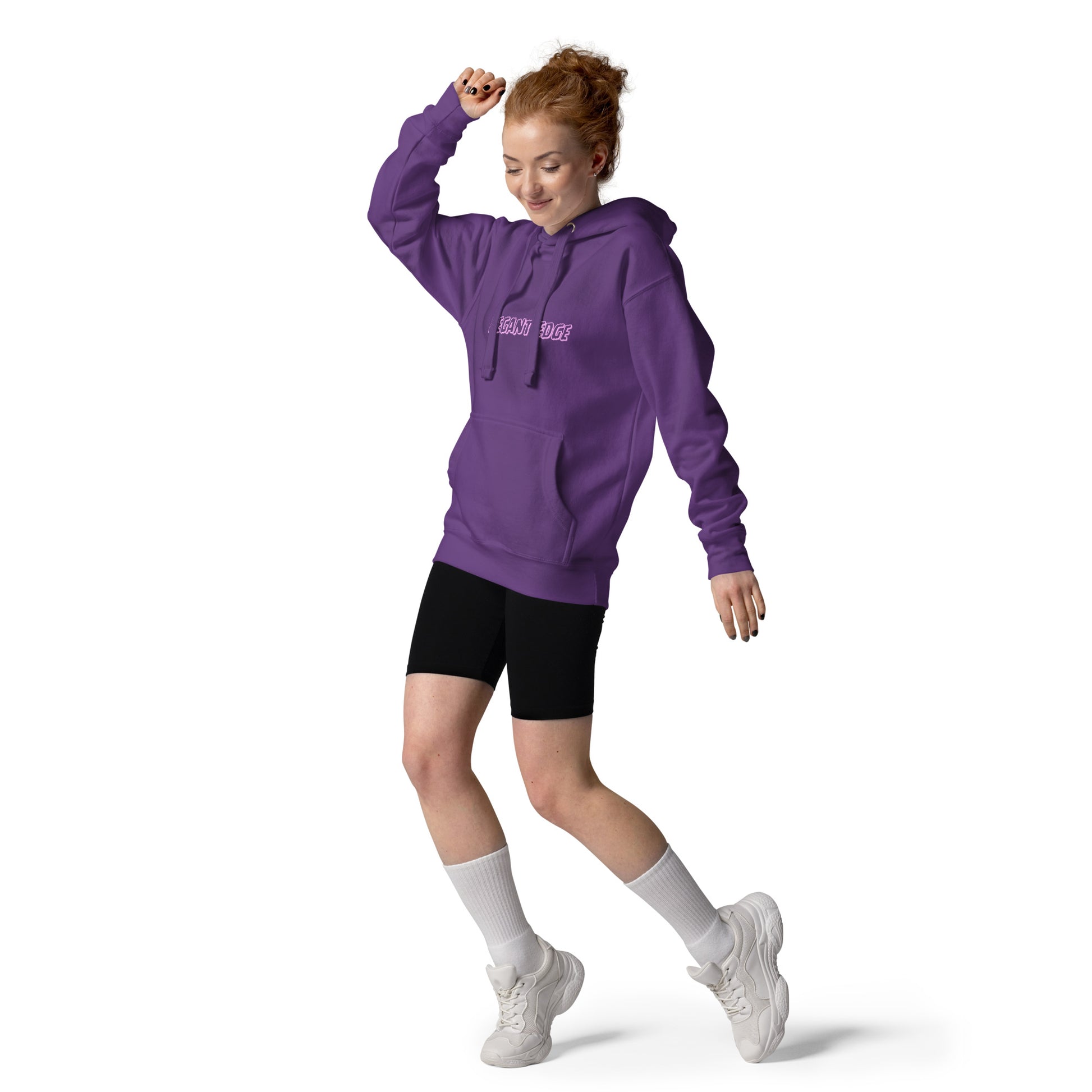Noir Edge Hoodie - Left Placement by R.A. Apparel, image 19, front view, Charcoal Heather, size S, left placement.