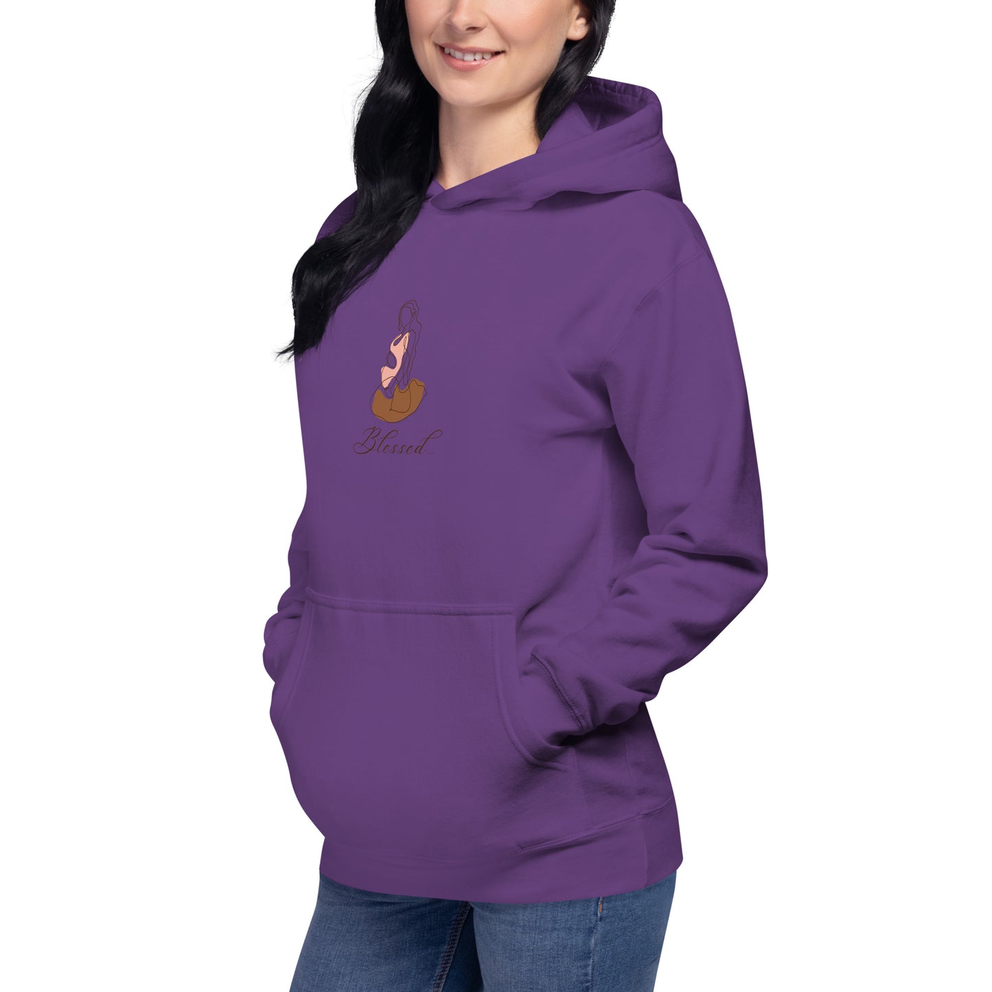 Grace Mark Hoodie - Left Placement by R.A. Apparel, image 30, front view, left-side angle, Vintage Black, size 3XL, left placement.