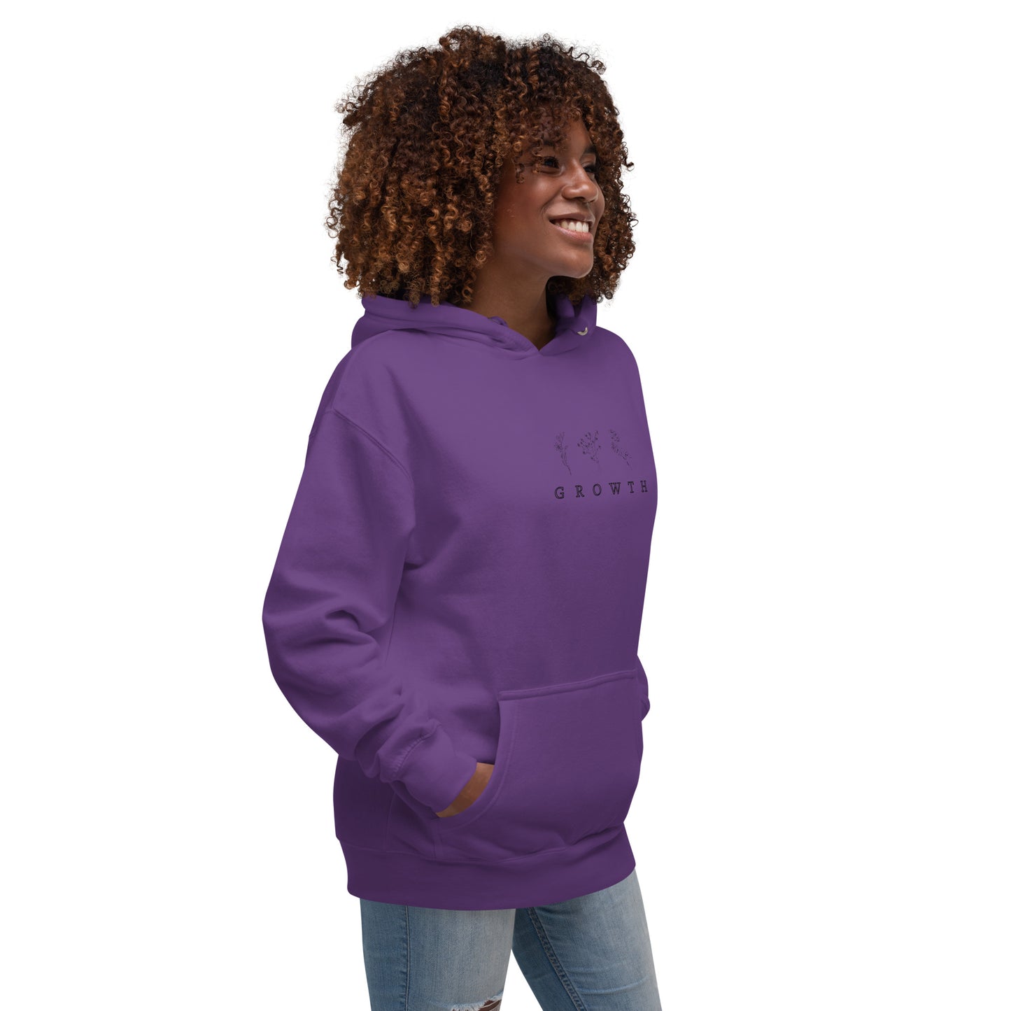 Growthline Hoodie - Left Placement image 40: Team Red version, size XL with front view, right-side angle of the Growth range.