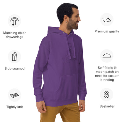 Image 12 of selected colour After Five Hoodie - Left Placement, with 5 O'Clock artwork visible in front view, right-side angle.
