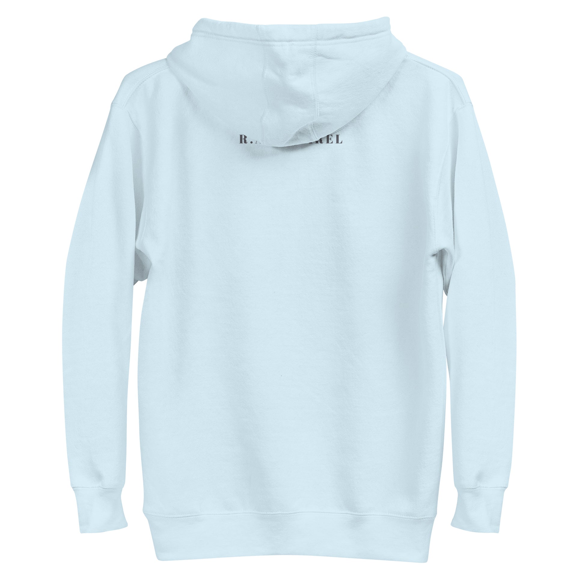 Social Static Hoodie - Left Placement image 18: Charcoal Heather version, size 3XL with back view of the Social Meter range.