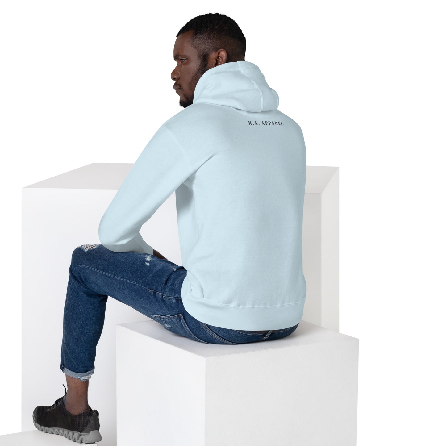 Urban Hoodie - Left Placement image 20 in Charcoal Heather, size M, showing back view for the Urban design.