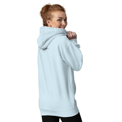 Noir Edge Hoodie - Left Placement product image 22 in Charcoal Heather, size XL, with back view and left placement.