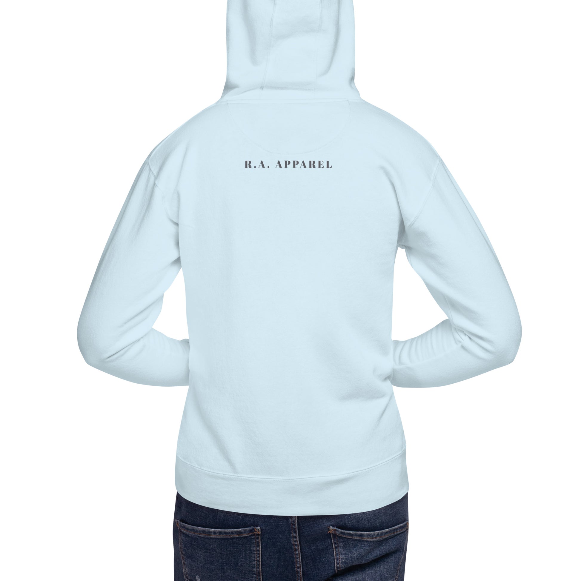 Image 24 of Charcoal Heather Petaline Hoodie - Left Placement 51, size 3XL, with Petal artwork visible in back view.