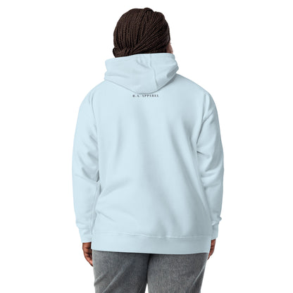Human Form Hoodie - Left Placement image 20 in Charcoal Heather, size 2XL, showing back view for the Human Being design.