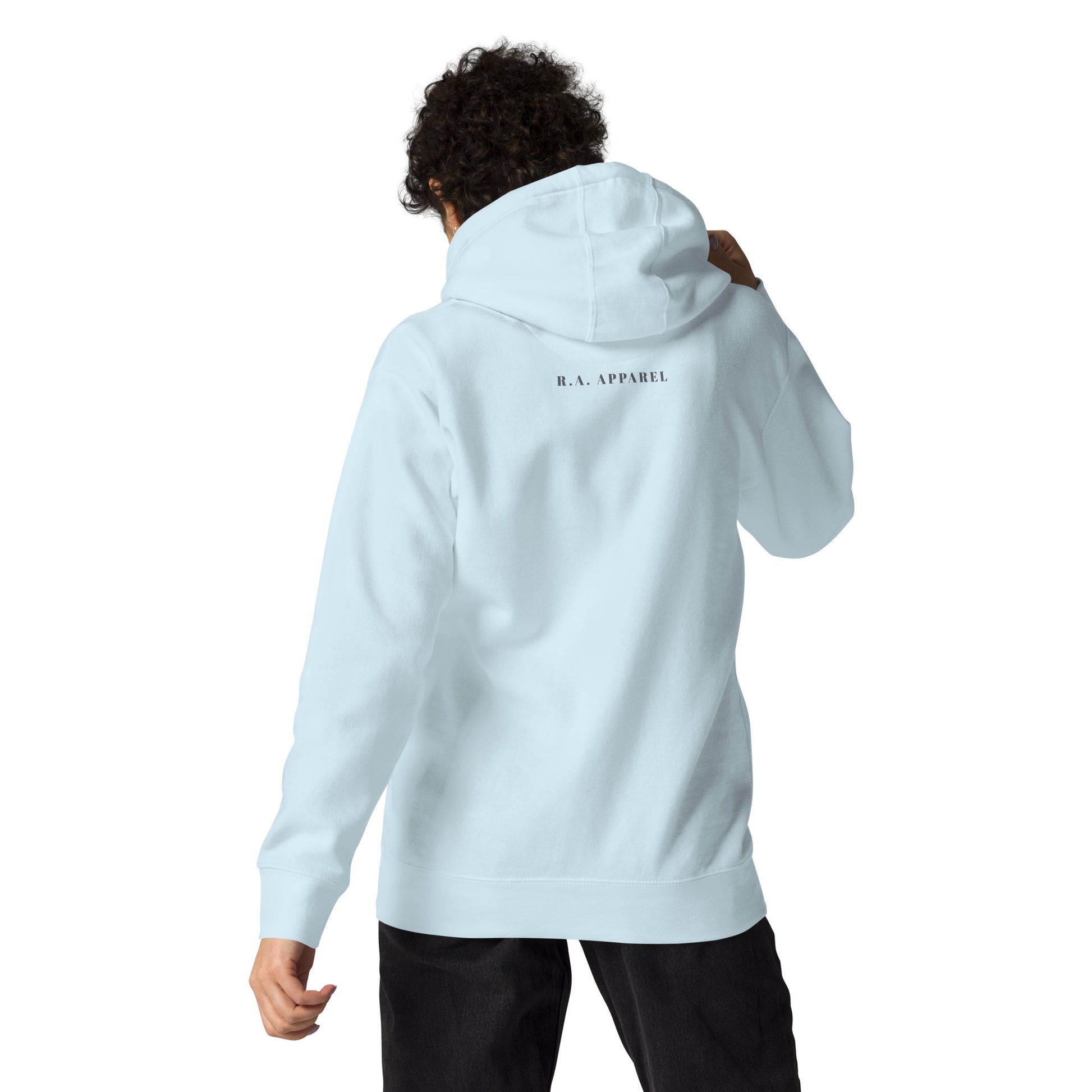 Solmane Hoodie - Left Placement product image 20 in Charcoal Heather, size 2XL, with back view and left placement.
