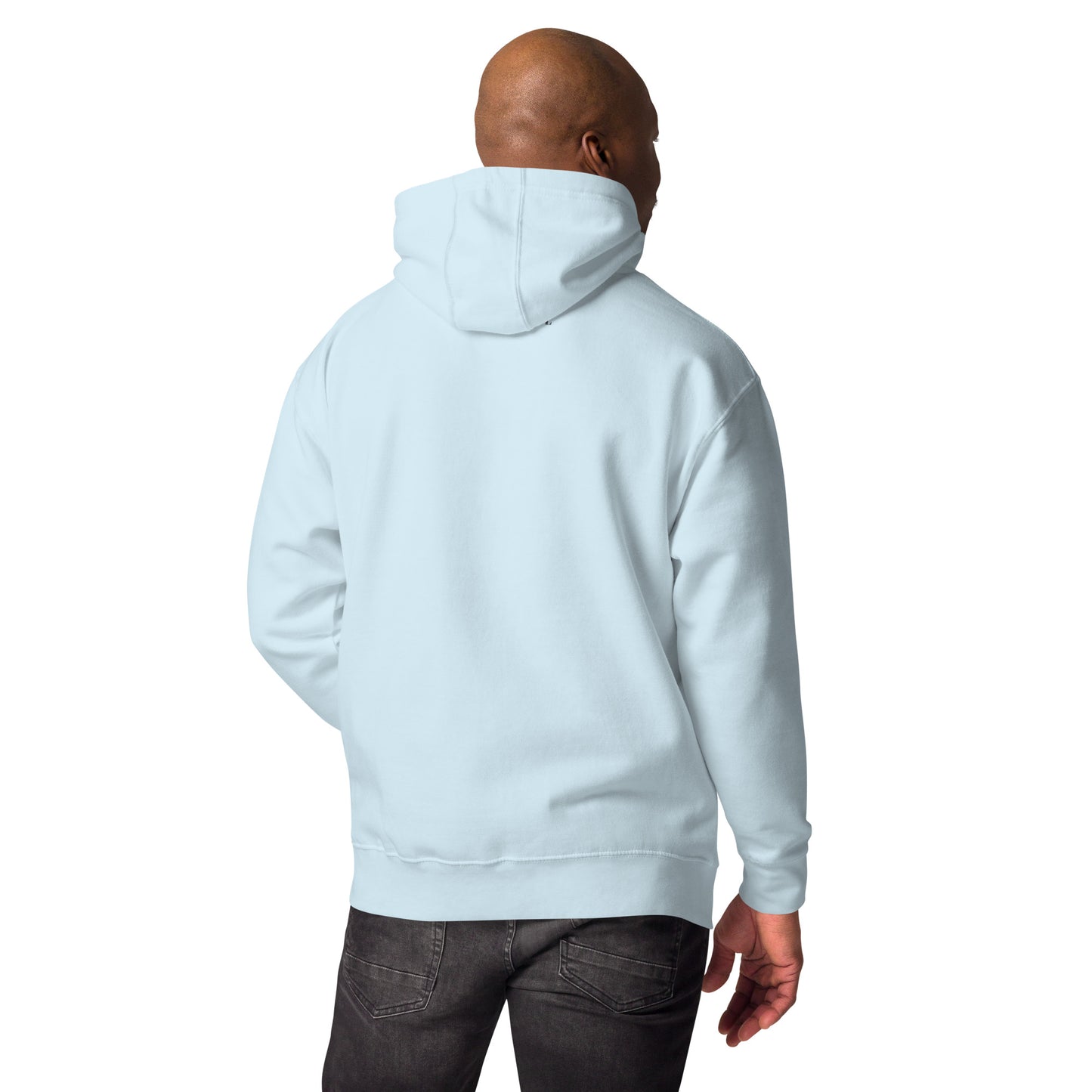 Sprinkle Theory Hoodie - Left Placement by R.A. Apparel, image 22, back view, Charcoal Heather, size XL, left placement.