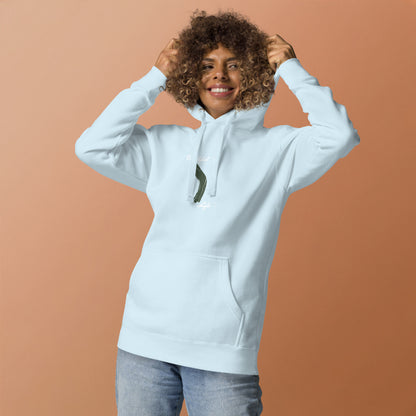 Bellevie Hoodie - Left Placement by R.A. Apparel, image 20, front view, Charcoal Heather, size M, left placement.