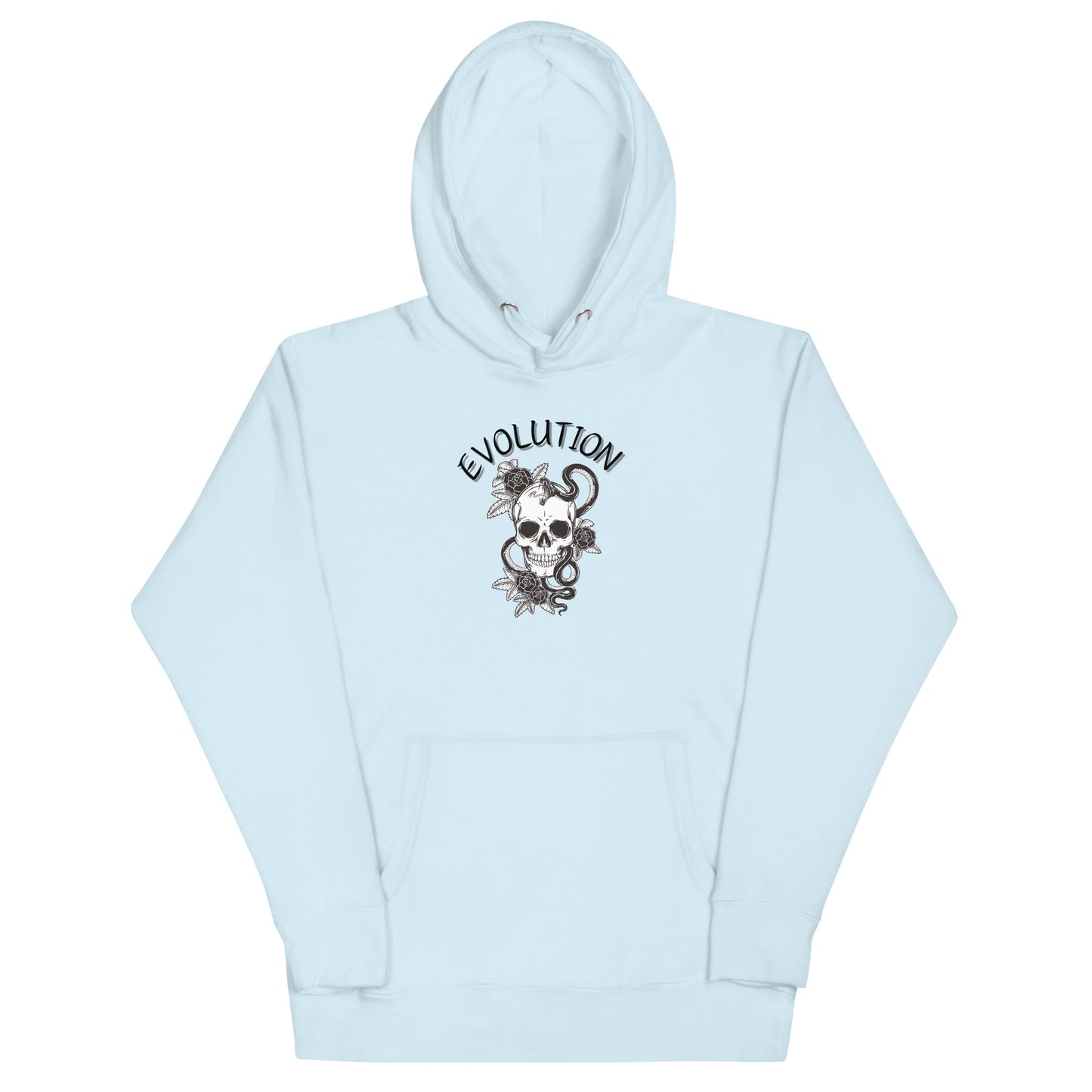 Image 12 of Navy Blazer Evolution Hoodie - Left Placement, size 3XL, with Evolution artwork visible in front view.