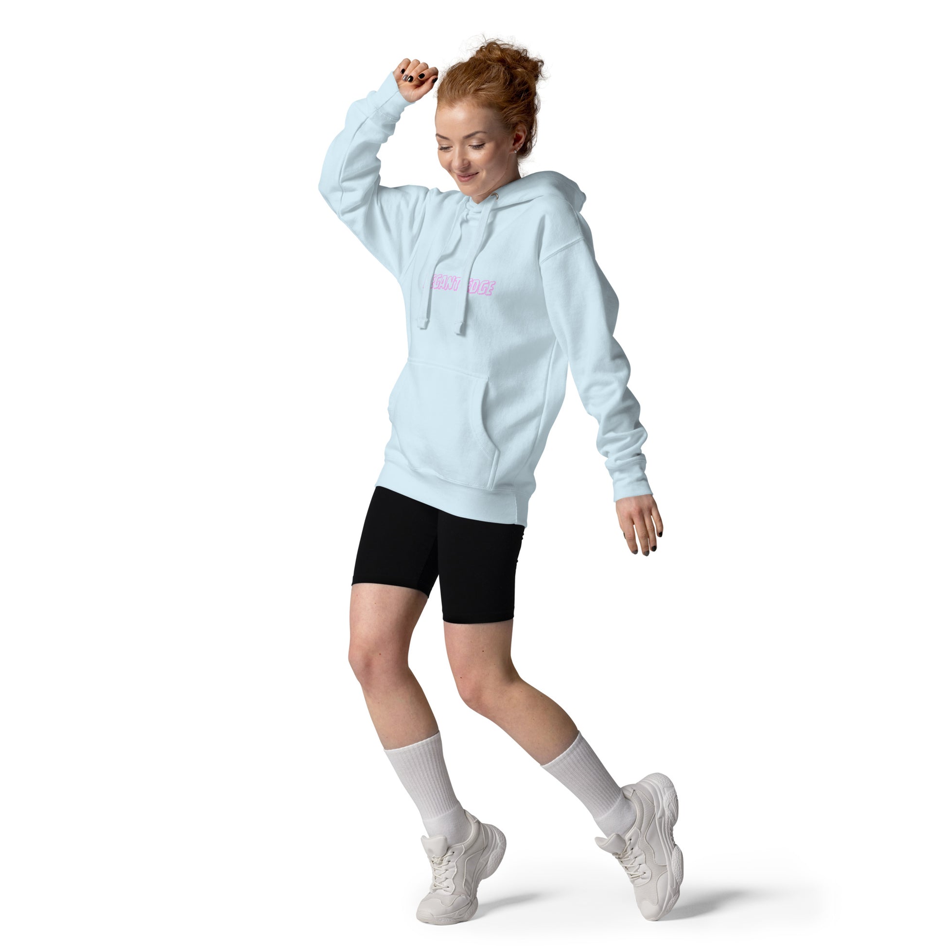 Noir Edge Hoodie - Left Placement image 21 in Charcoal Heather, size L, showing front view for the Elegant Edge design.