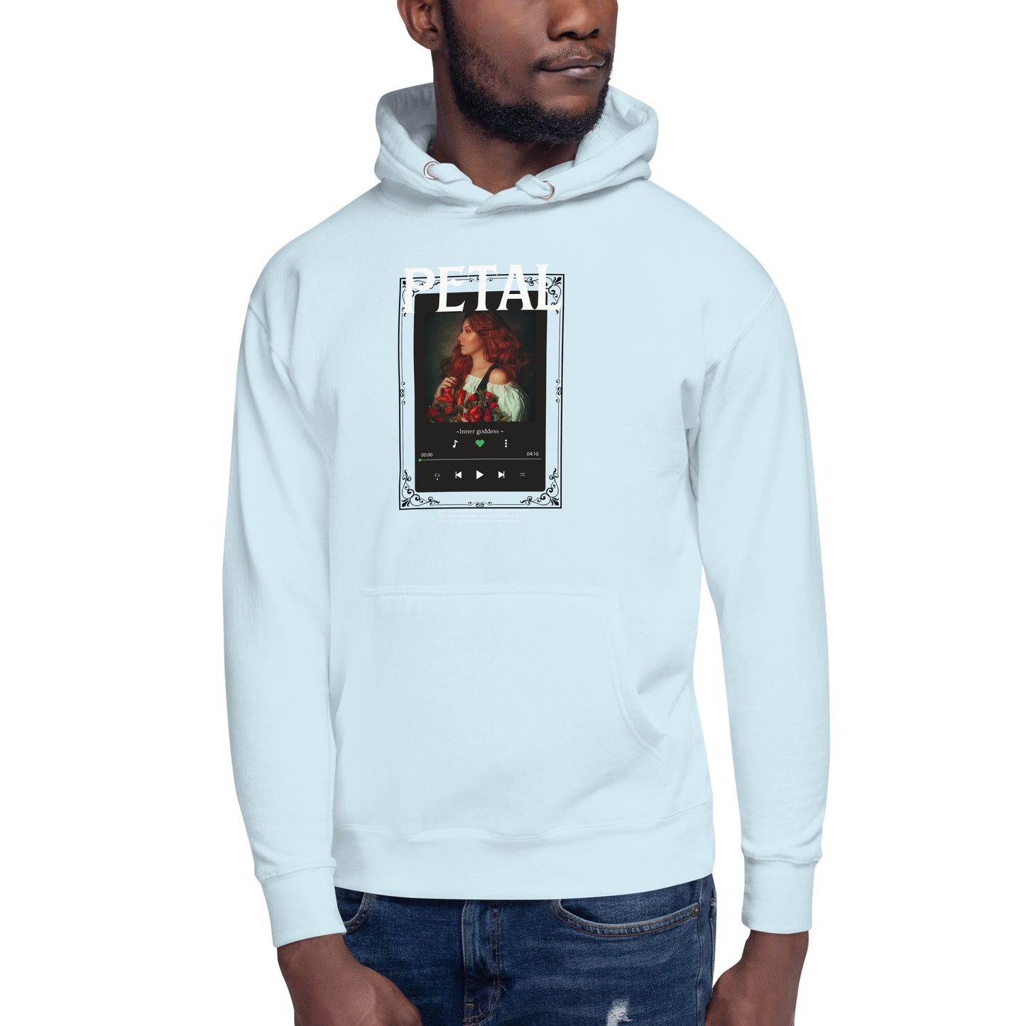 Image 23 of Charcoal Heather Petaline Hoodie - Left Placement 51, size 2XL, with Petal artwork visible in front view.