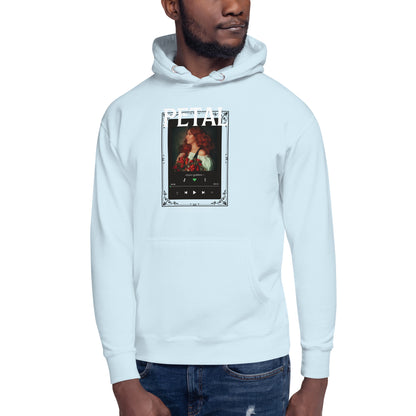 Image 23 of Charcoal Heather Petaline Hoodie - Left Placement 51, size 2XL, with Petal artwork visible in front view.