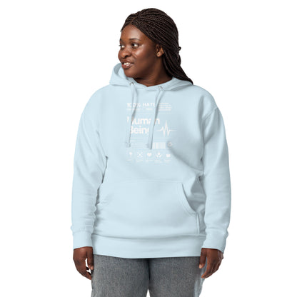Human Form Hoodie - Left Placement by R.A. Apparel, image 19, front view, Charcoal Heather, size XL, left placement.